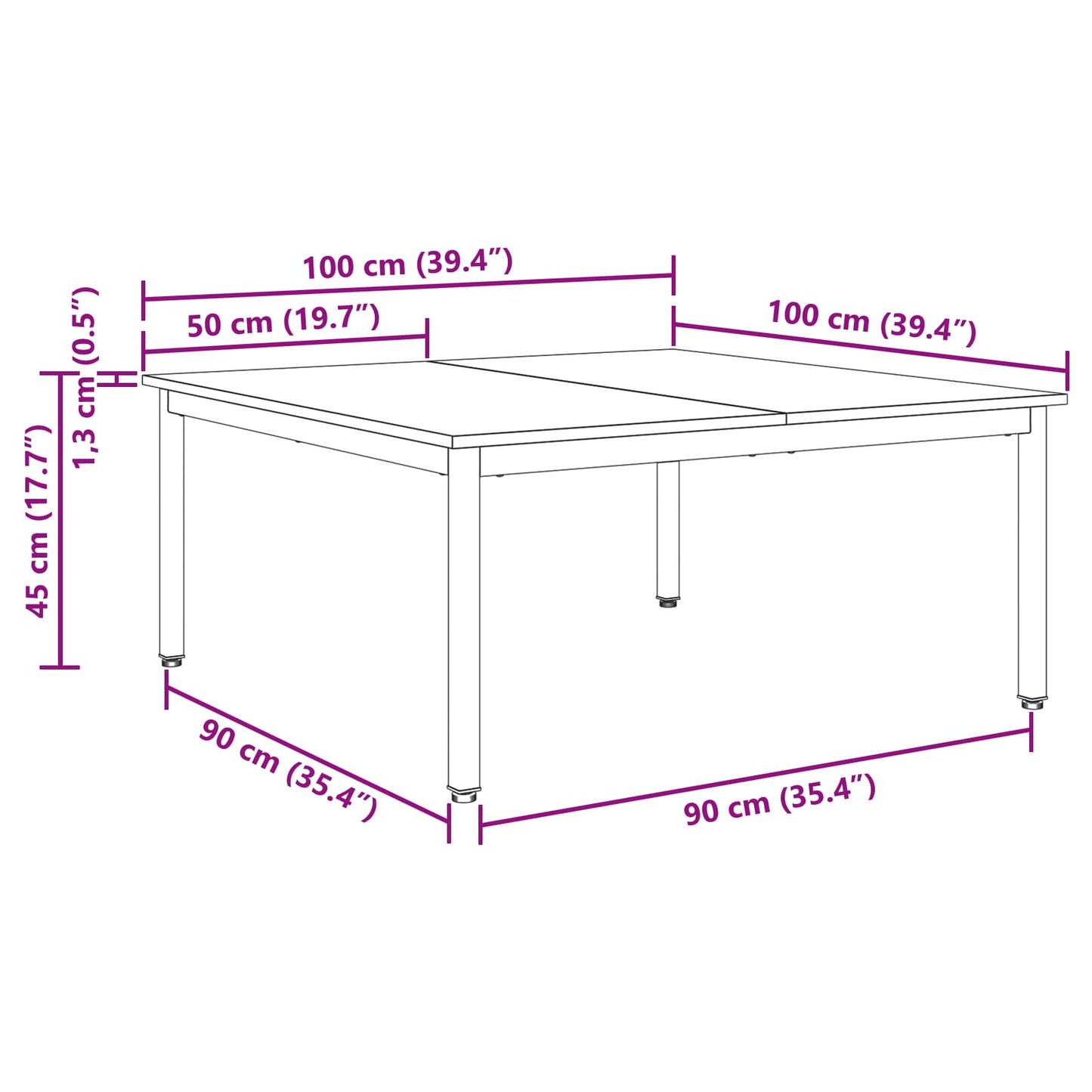 Coffee Table Sonoma 100 x 100 x 45 cm Engineered Wood