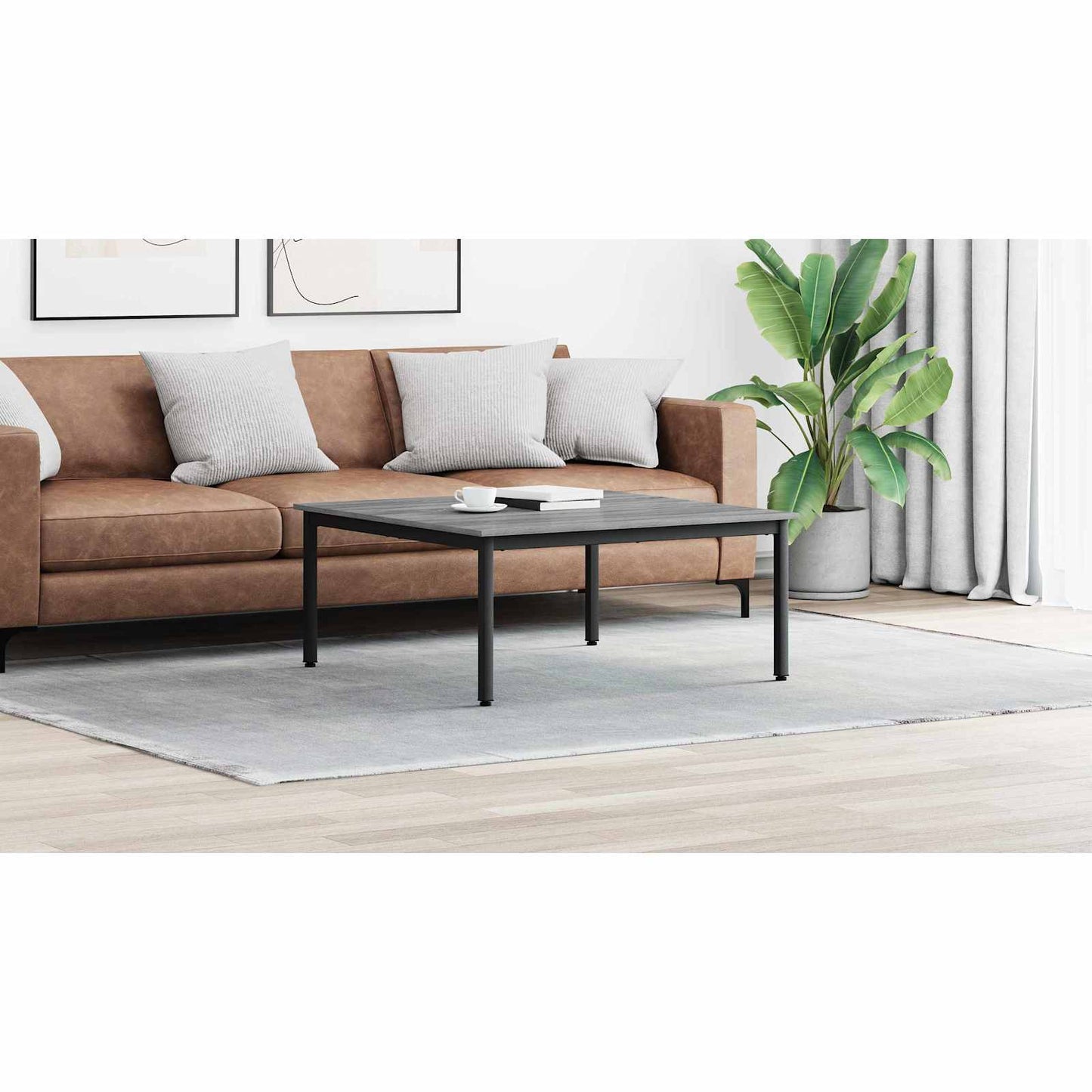Coffee Table Grey Sonoma 100 x 100 x 45 cm Engineered Wood