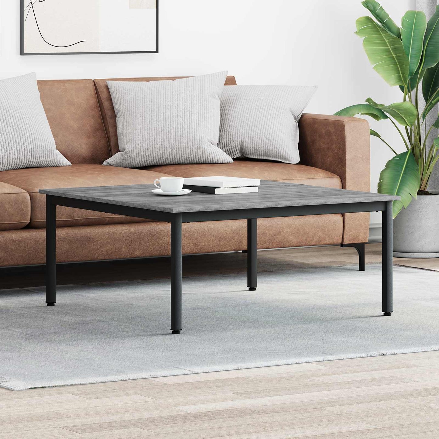 Coffee Table Grey Sonoma 100 x 100 x 45 cm Engineered Wood