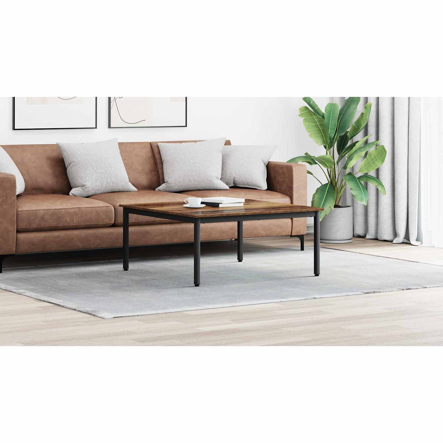 Coffee Table Old Wood 100 x 100 x 45 cm Engineered Wood