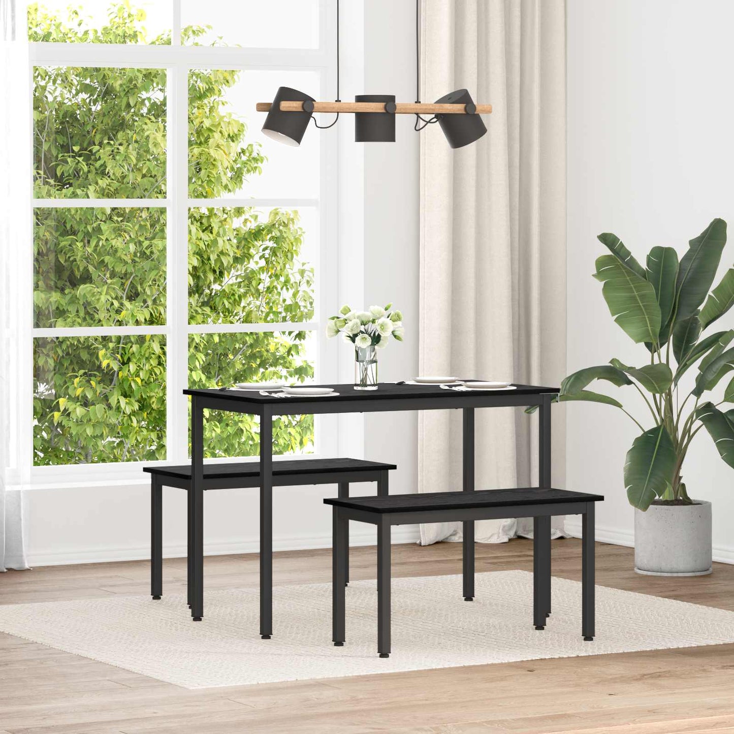 Bench Black Oak 80 x 35 x 45 cm Engineered Wood