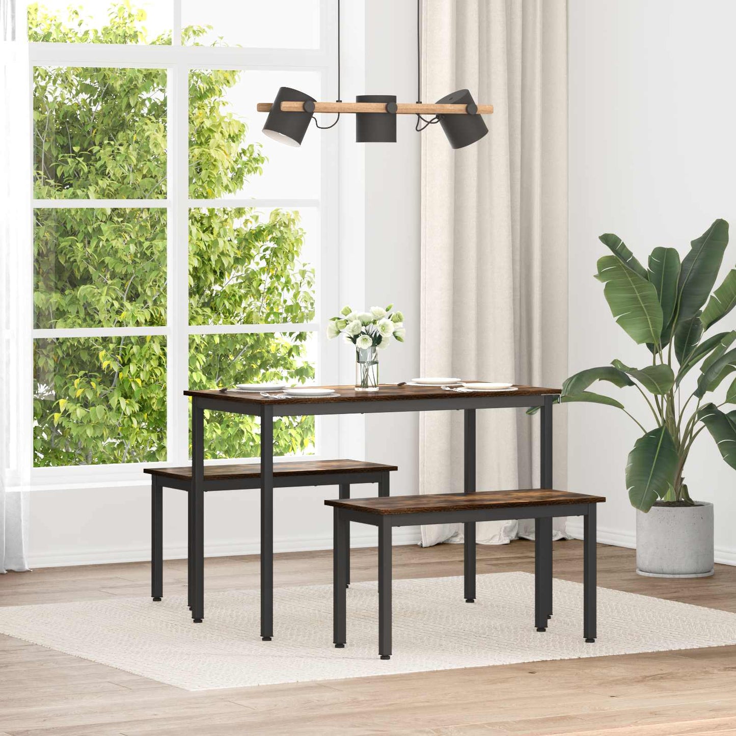 Bench Smoke Oak 80 x 35 x 45 cm Engineered Wood