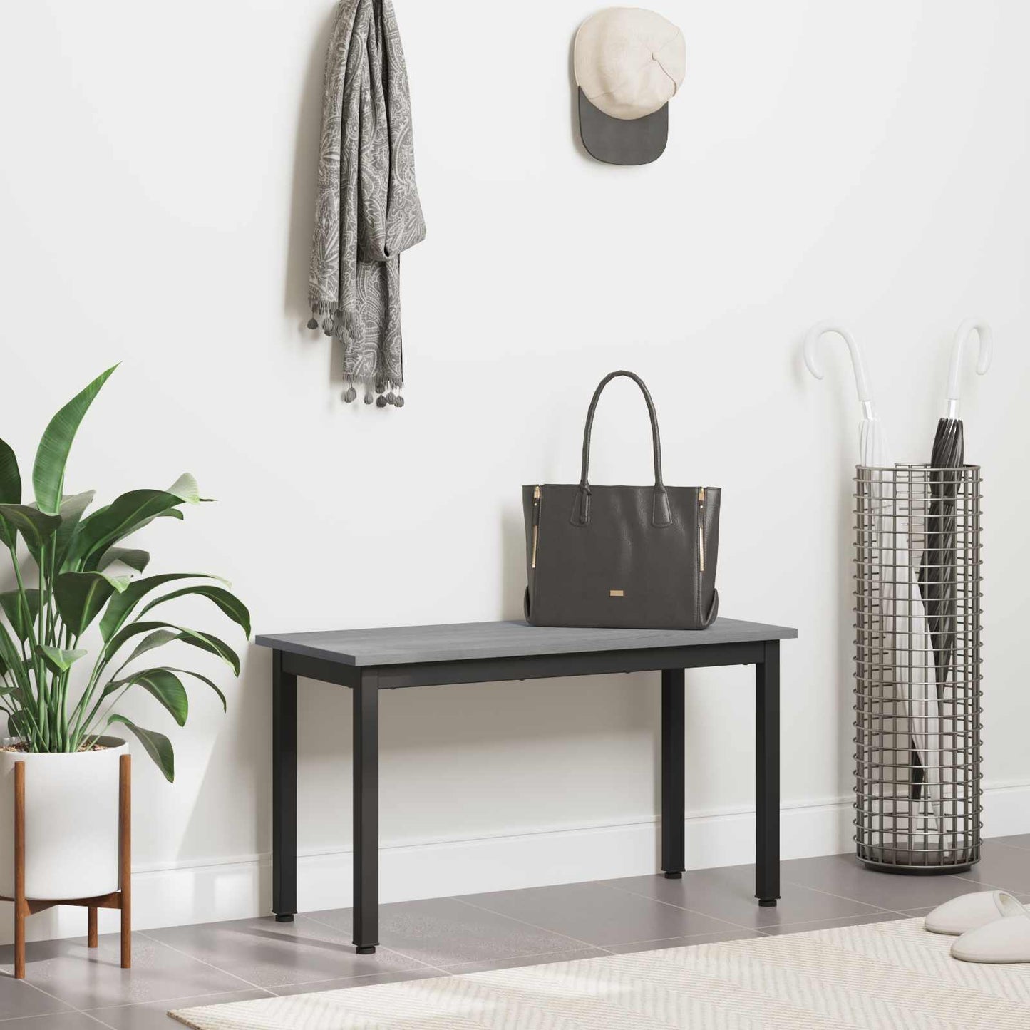 Bench Grey Sonoma 80 x 35 x 45 cm Engineered Wood