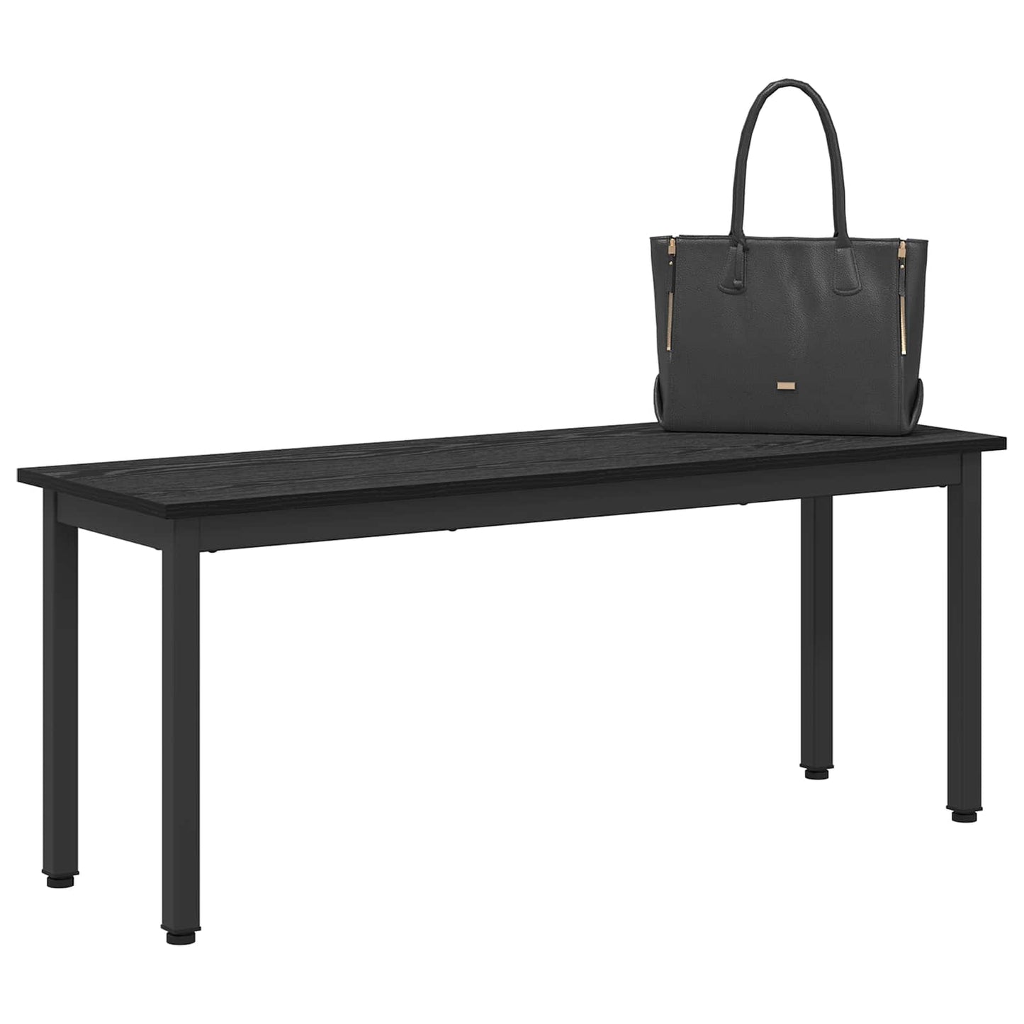 Bench Black Oak 110 x 35 x 45 cm Engineered Wood