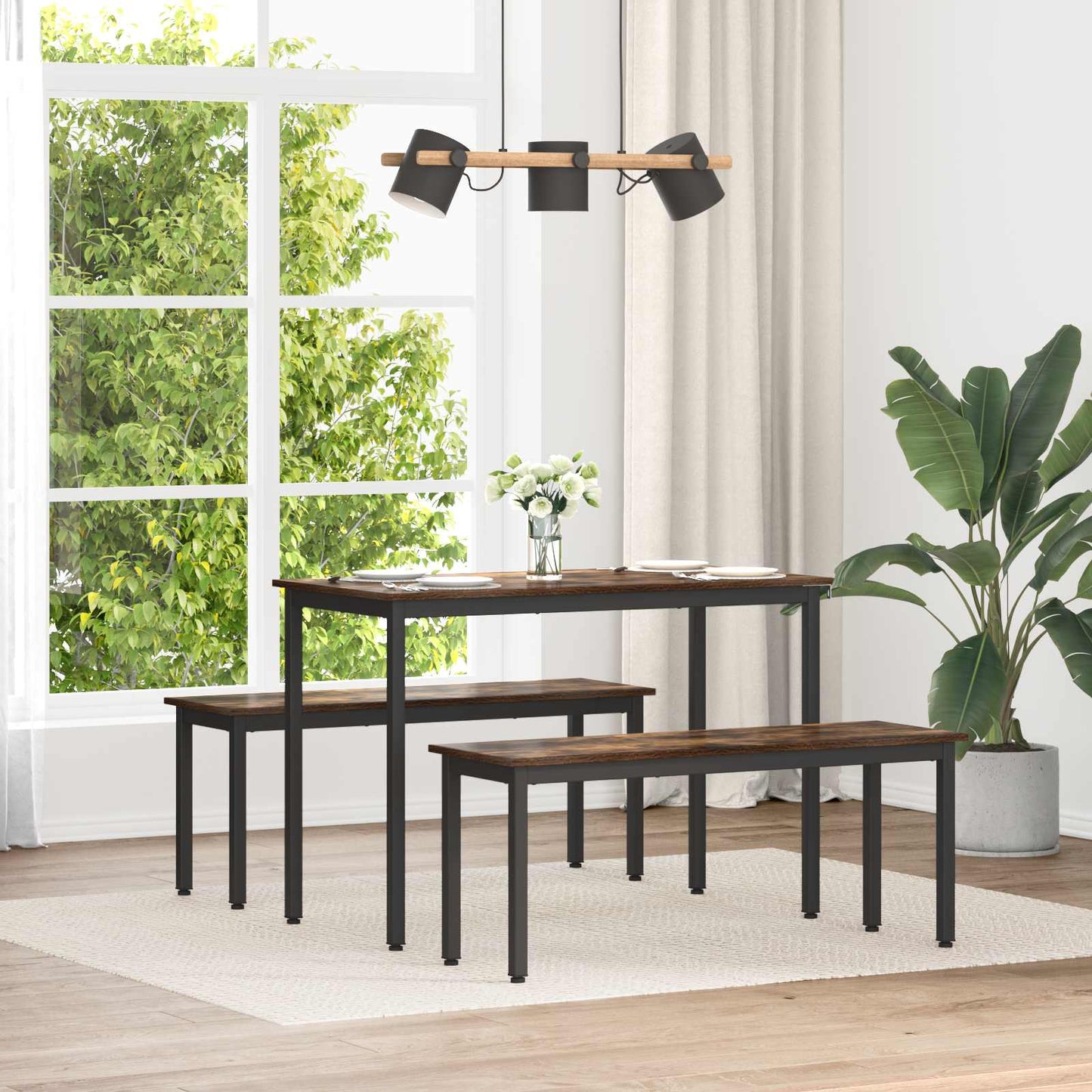 Bench Smoke Oak 110 x 35 x 45 cm Engineered Wood