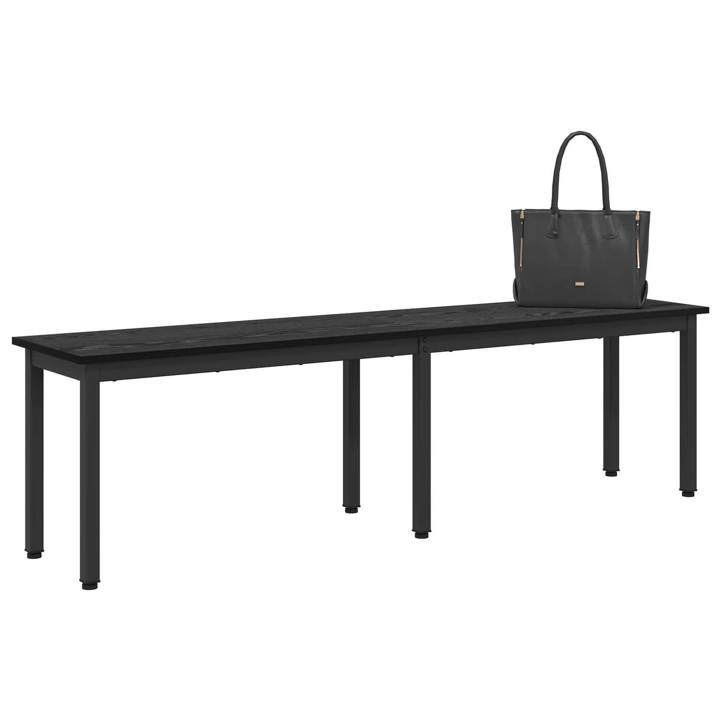 Bench Black Oak 160 x 35 x 45 cm Engineered Wood