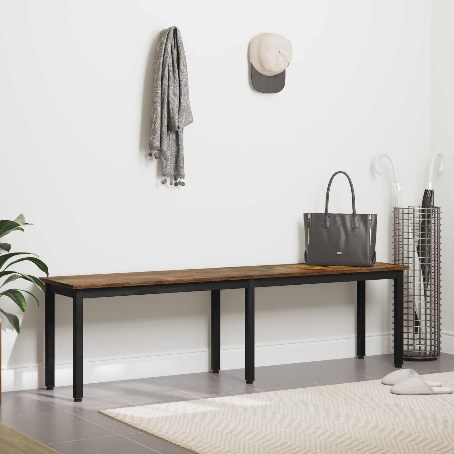 Bench Smoke Oak 160 x 35 x 45 cm Engineered Wood