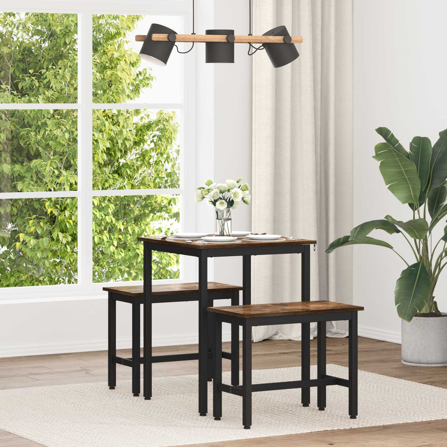 Dining Tables 60 x 60 x 75 cm Engineered Wood Smoked Oak Square