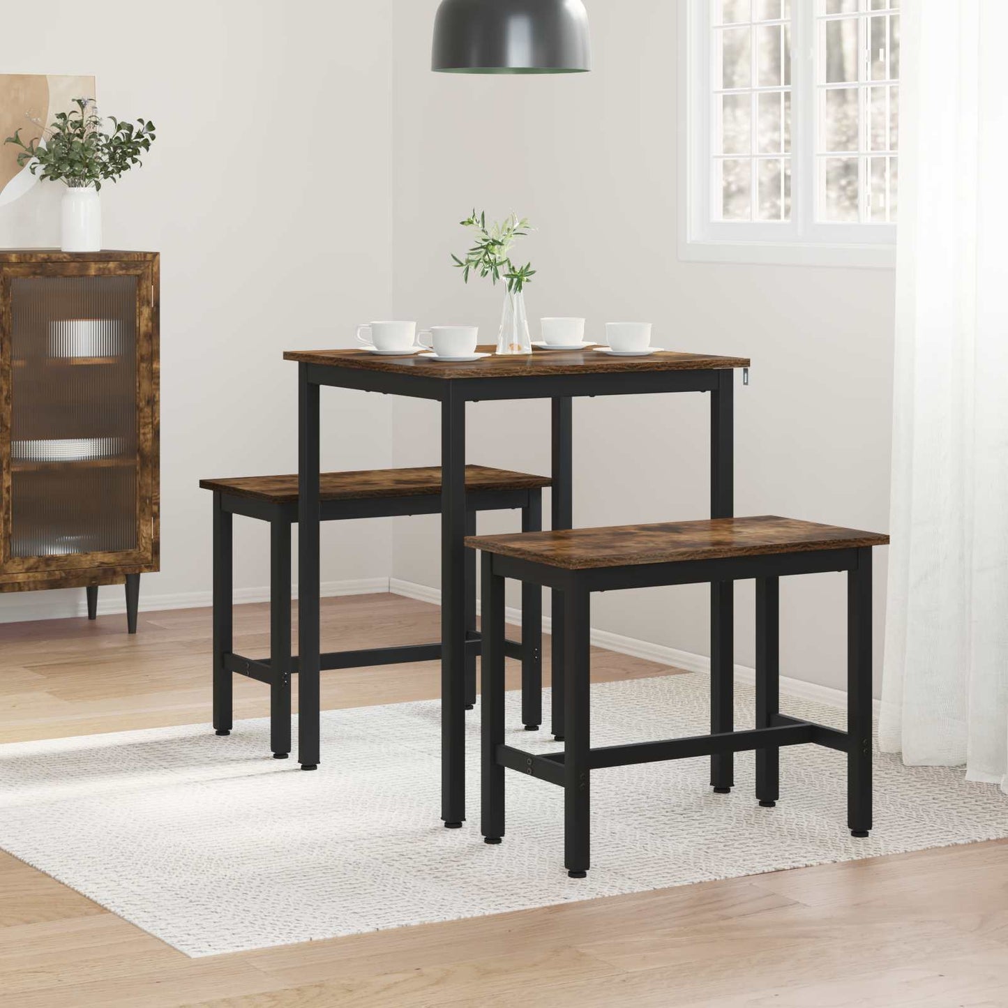 Dining Tables 60 x 60 x 75 cm Engineered Wood Smoked Oak Square