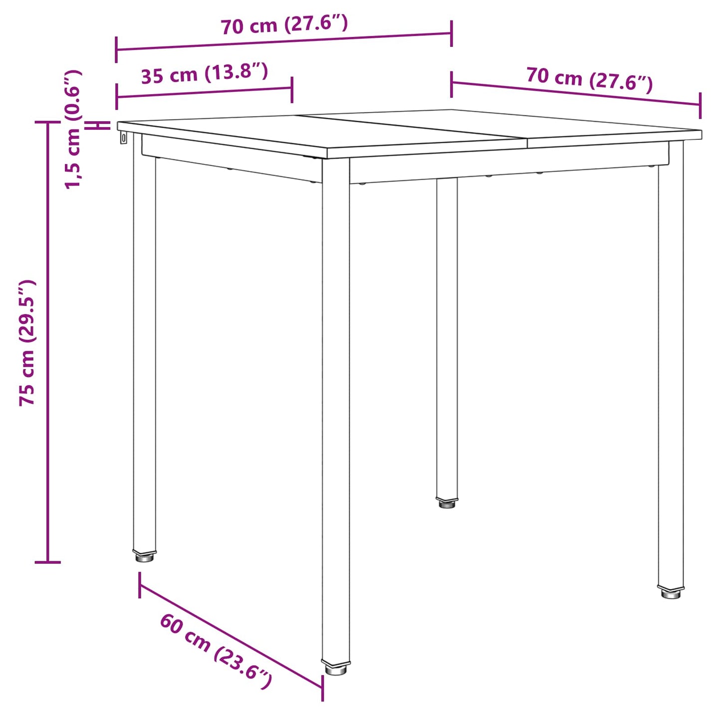 Dining Tables 70 x 70 x 75 cm Engineered Wood Sonoma Oak Square