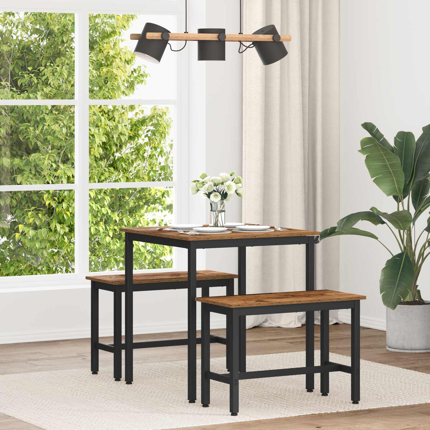Dining Tables 70 x 70 x 75 cm Engineered Wood Old Wood Square