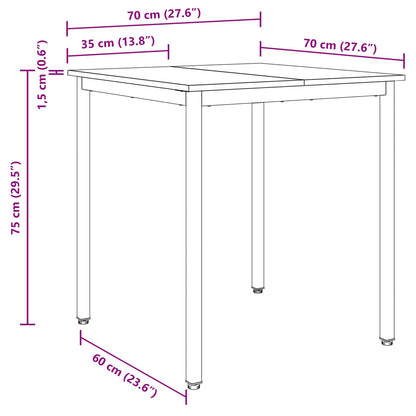 Dining Tables 70 x 70 x 75 cm Engineered Wood Old Wood Square