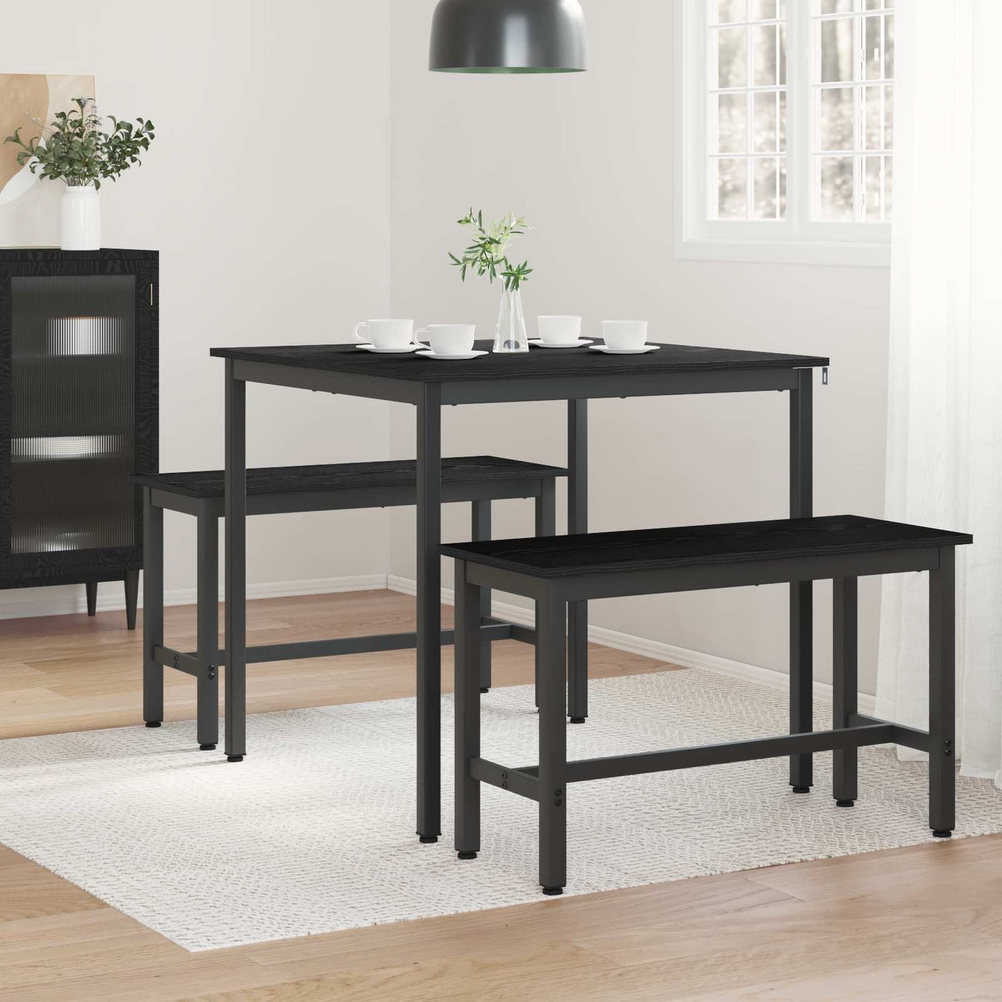 Dining Tables 80 x 80 x 75 cm Engineered Wood Black Oak Square