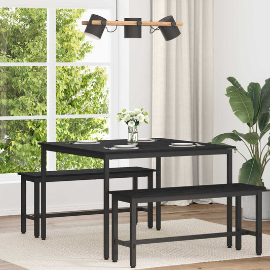 Dining Tables 110 x 110 x 75 cm Engineered Wood Black Oak