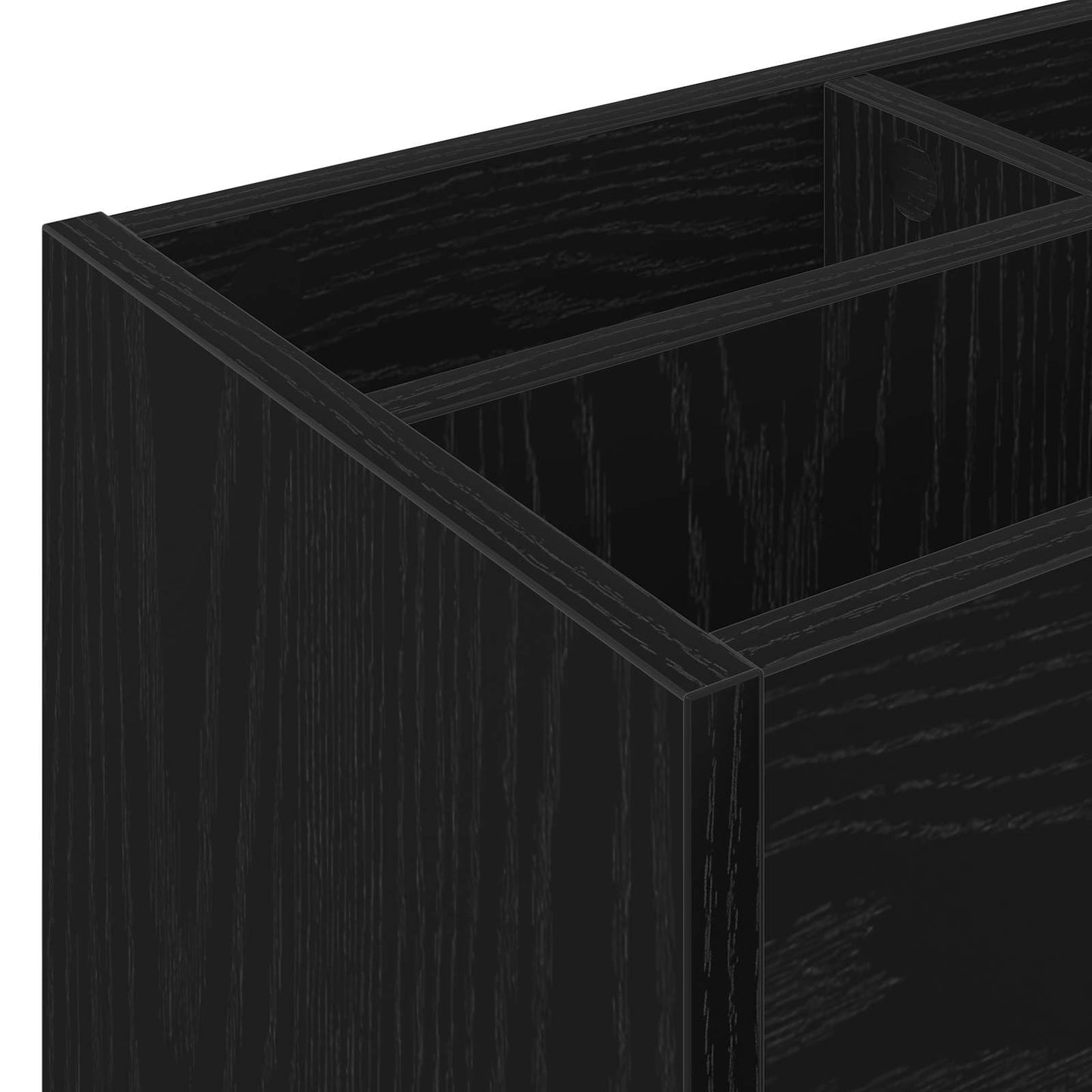 Umbrella Stand Black Oak 65 x 24 x 50 cm Engineered Wood