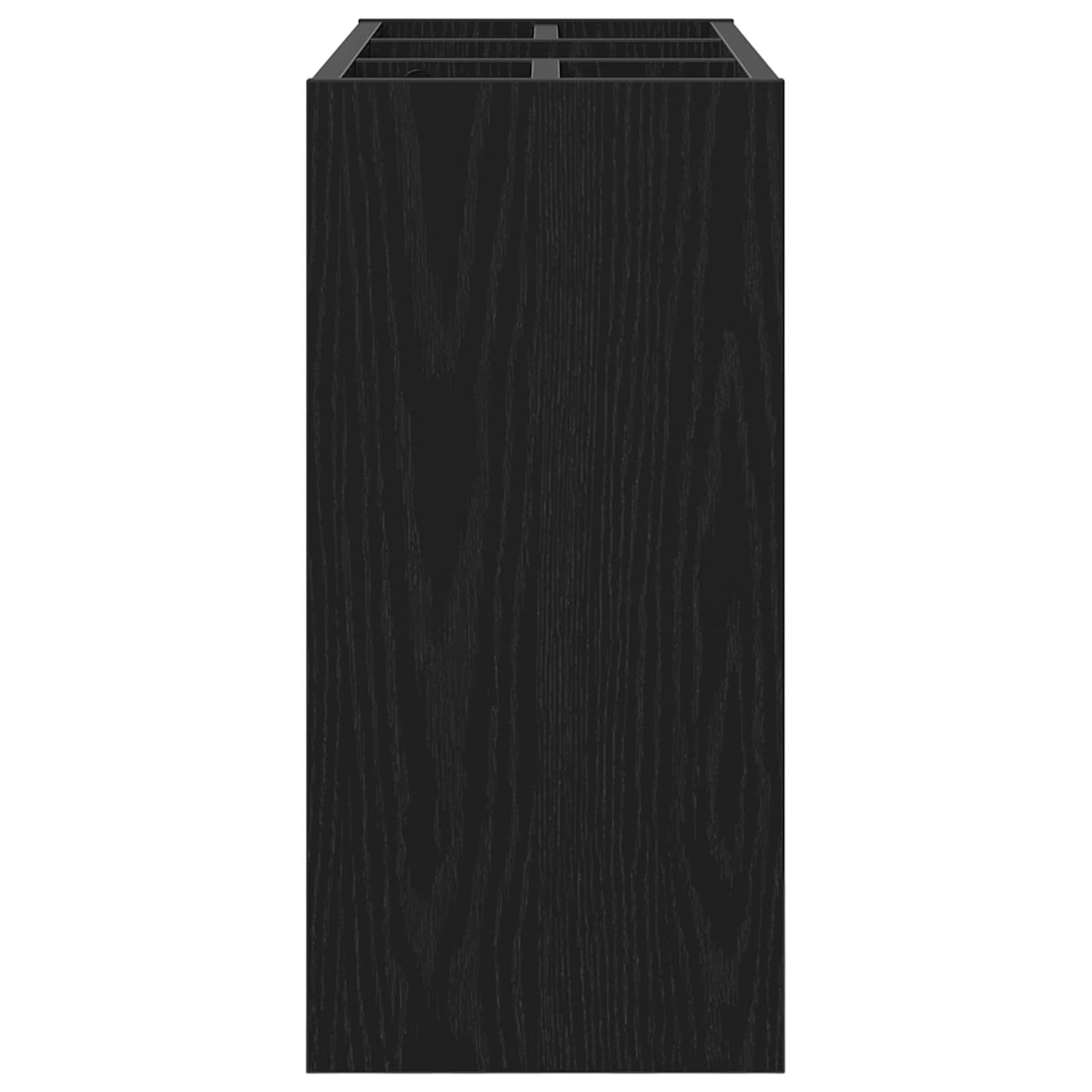 Umbrella Stand Black Oak 65 x 24 x 50 cm Engineered Wood
