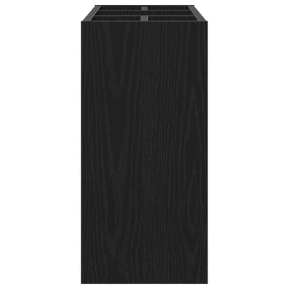 Umbrella Stand Black Oak 65 x 24 x 50 cm Engineered Wood