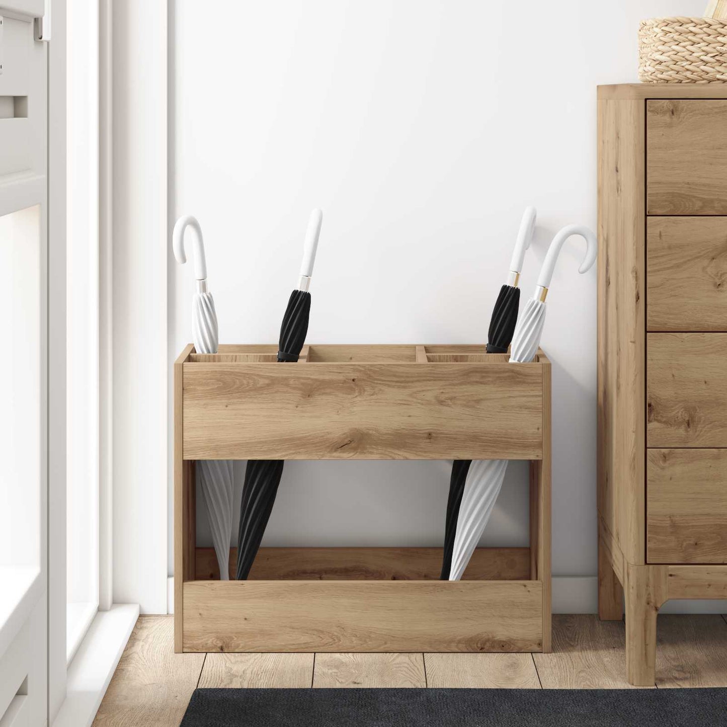 Umbrella Stand Artisan Oak 65 x 24 x 50 cm Engineered Wood
