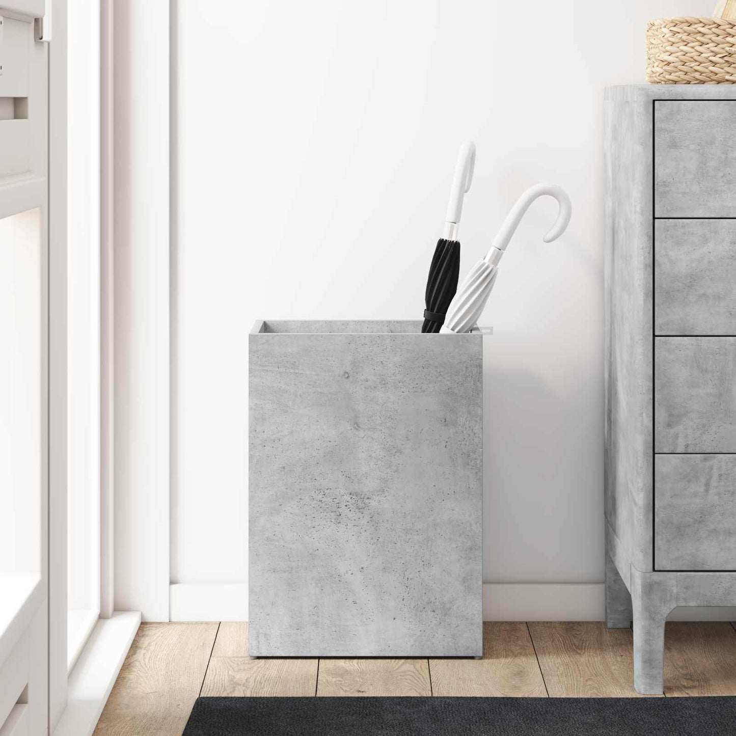 Umbrella Stand Concrete Grey 40 x 20 x 55.5 cm Engineered Wood