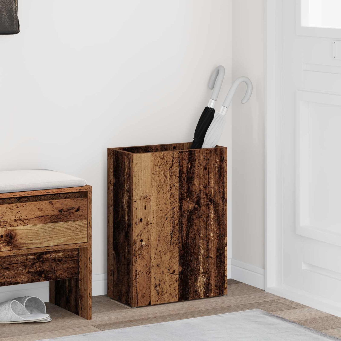 Umbrella Stand Old Wood 40 x 20 x 55.5 cm Engineered Wood
