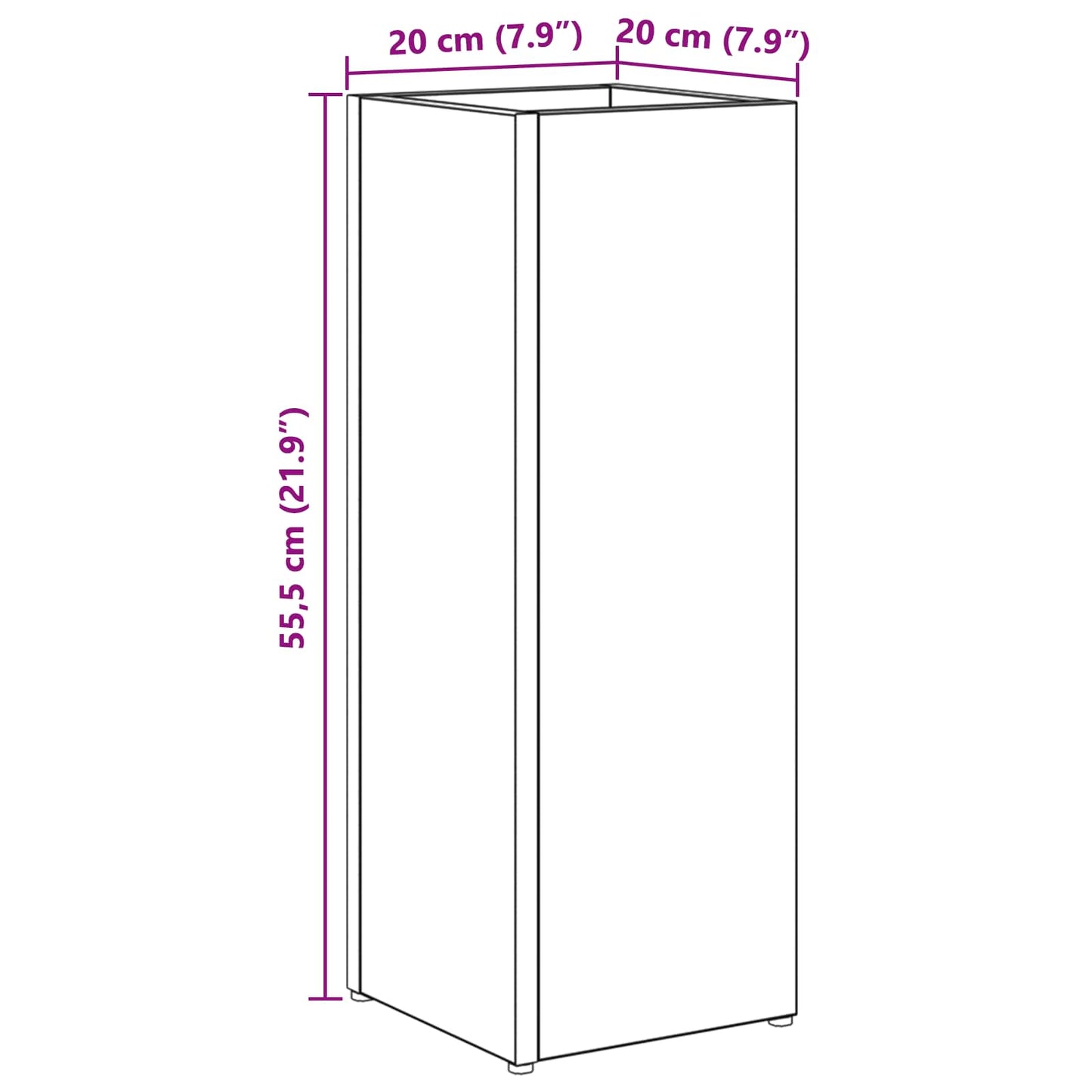 Umbrella Stand Grey Sonoma 20 x 20 x 55.5 cm Engineered Wood
