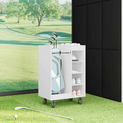 Golf Cabinet with Wheel Plain White 65 x 45 x 98 cm