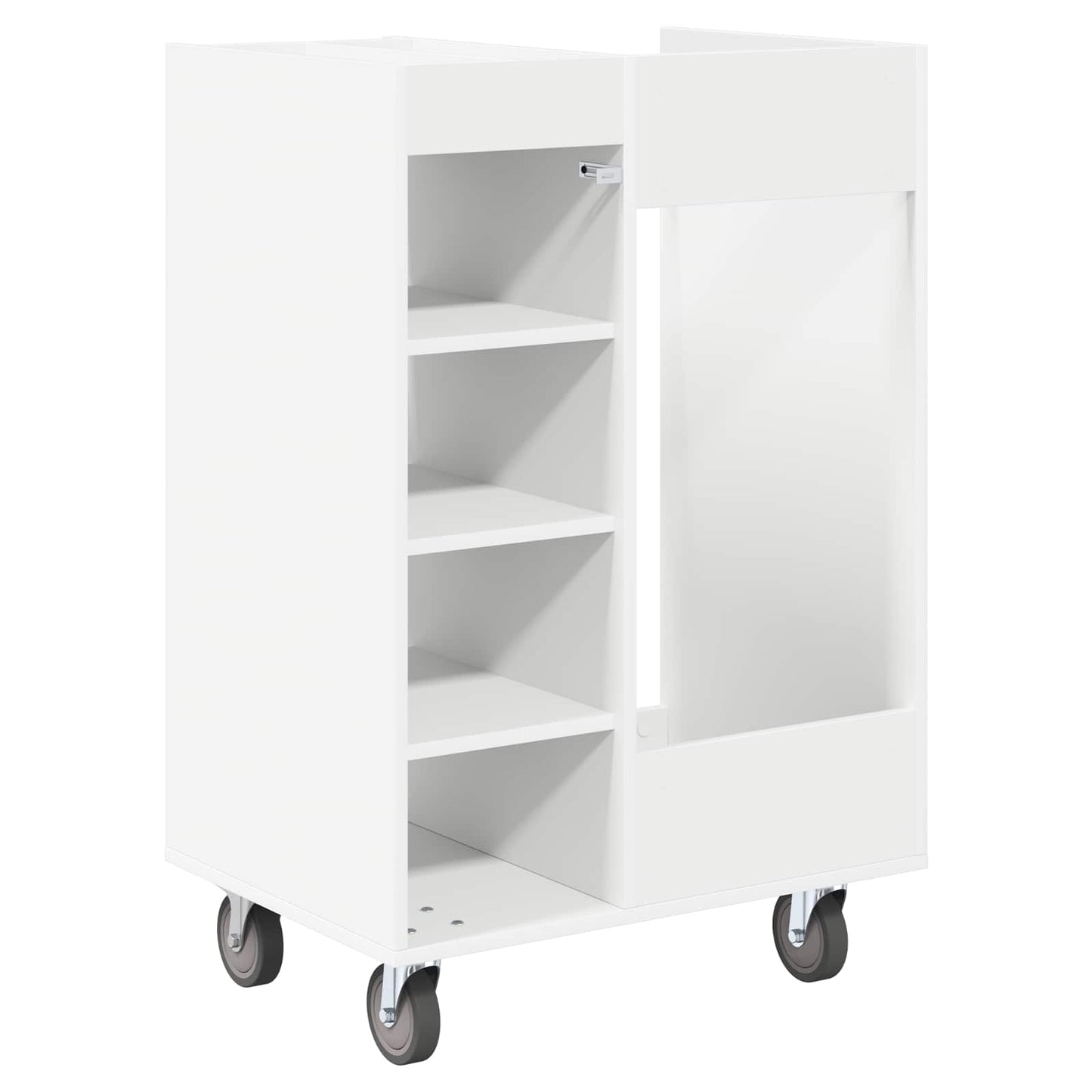 Golf Cabinet with Wheel Plain White 65 x 45 x 98 cm
