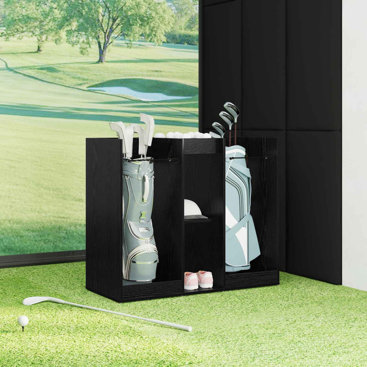 Golf Cabinet Plain Black Oak 102 x 45 x 85.5 cm
