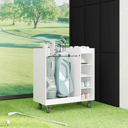 Golf Cabinet with Wheel Plain White 90 x 45 x 98 cm