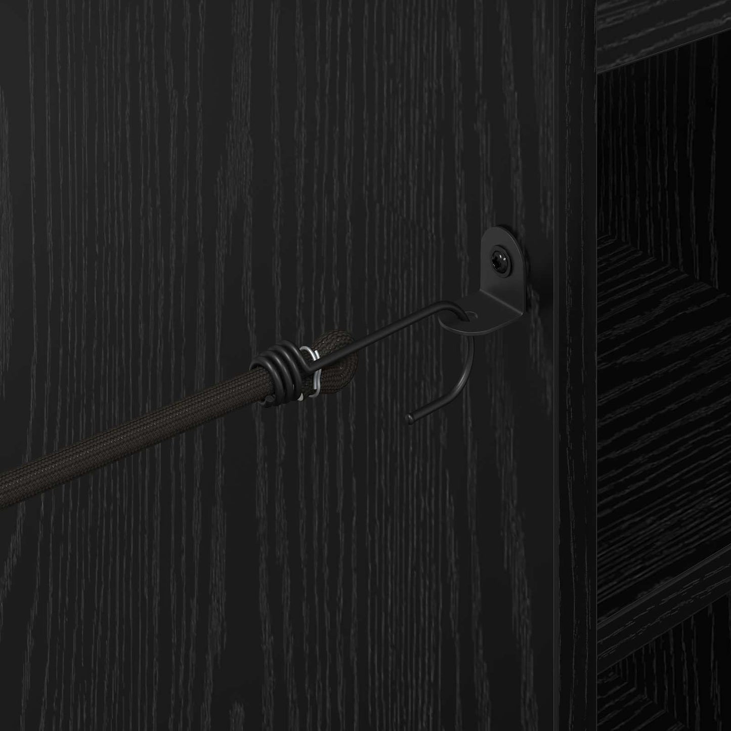 Golf Cabinet with Wheel Plain Black Oak 90 x 45 x 98 cm