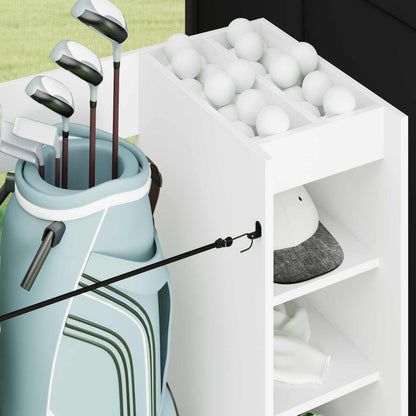 Golf Cabinet with Wheel Plain White 120 x 45 x 98 cm