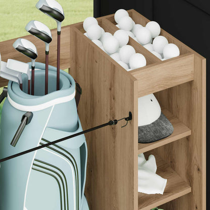 Golf Cabinet with Wheel Plain Artisan Oak 120 x 45 x 98 cm