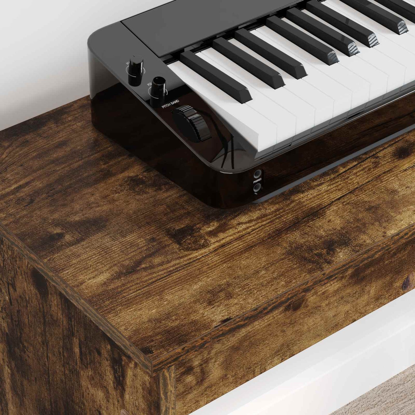 Keyboard Stand Smoked Oak 120 x 32 x 64 cm Engineered Wood