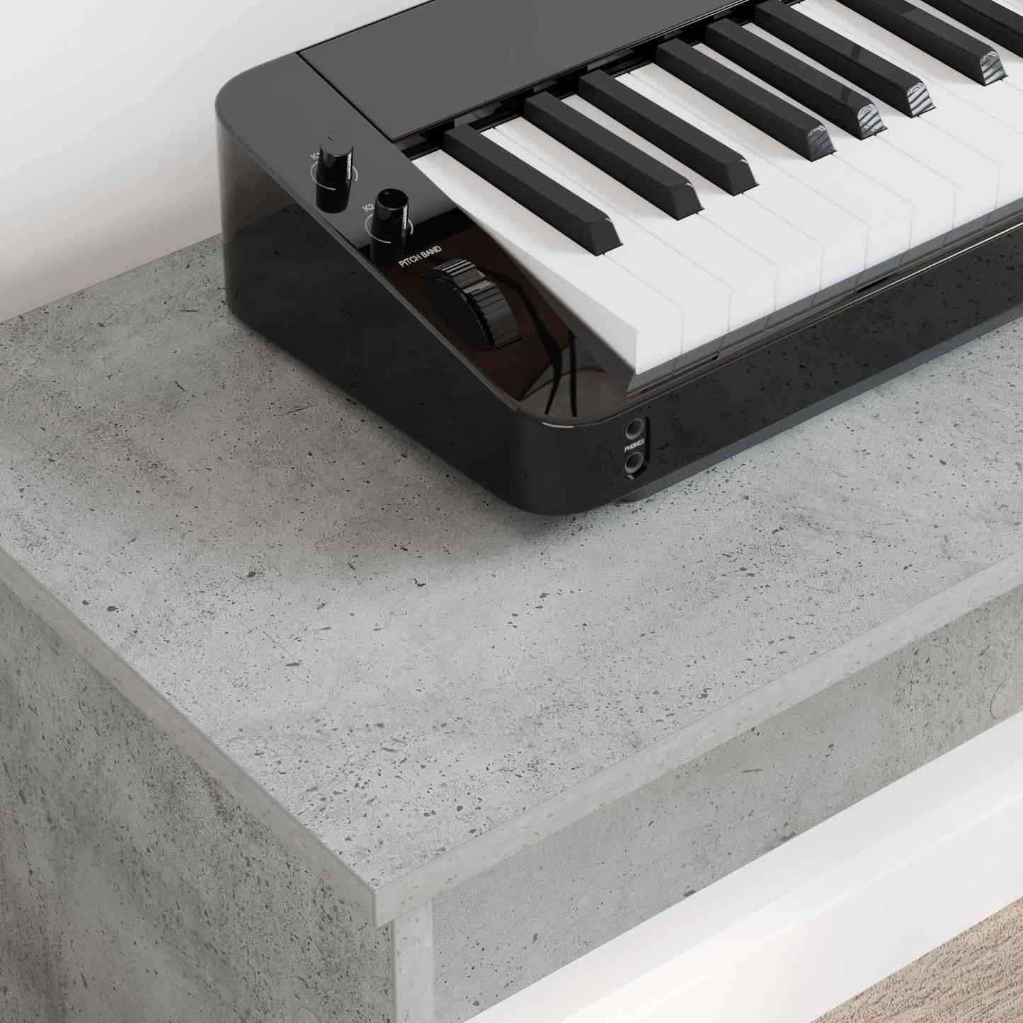 Keyboard Stand Concrete Grey 100 x 32 x 64 cm Engineered Wood