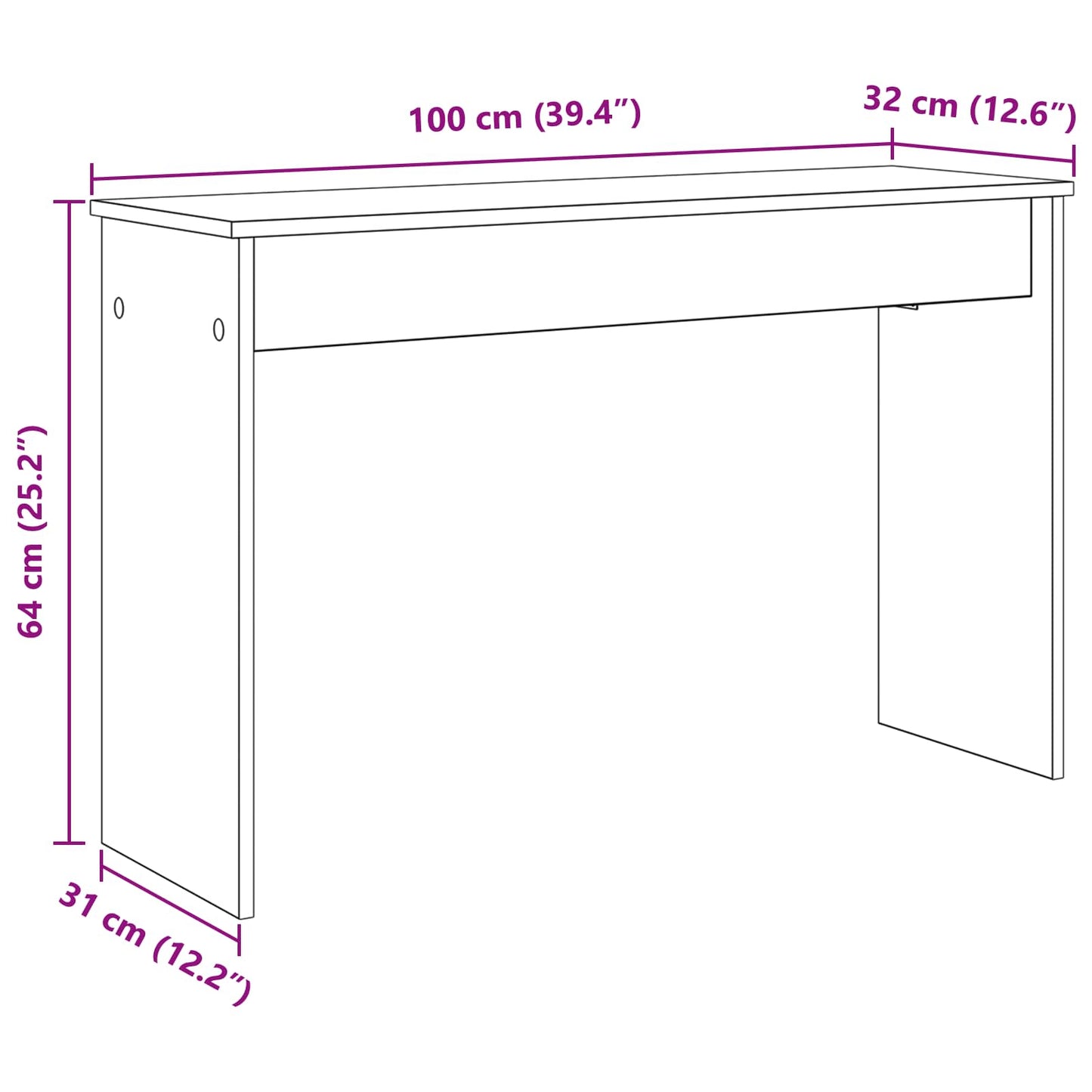 Keyboard Stand Concrete Grey 100 x 32 x 64 cm Engineered Wood