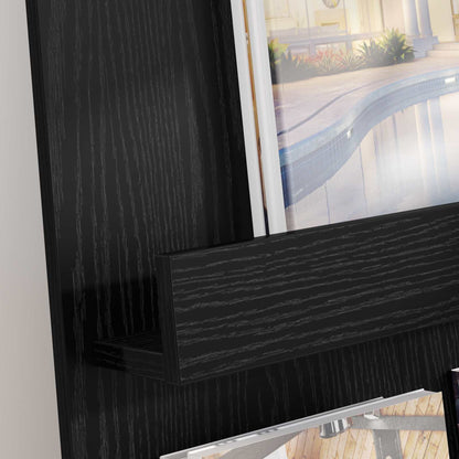 Magazine Rack Black Oak 51 x 11 x 102 cm Engineered Wood