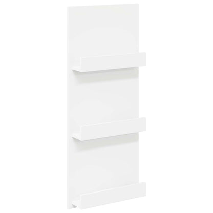 Magazine Rack with Shelf White 43 x 11 x 102 cm Engineered Wood