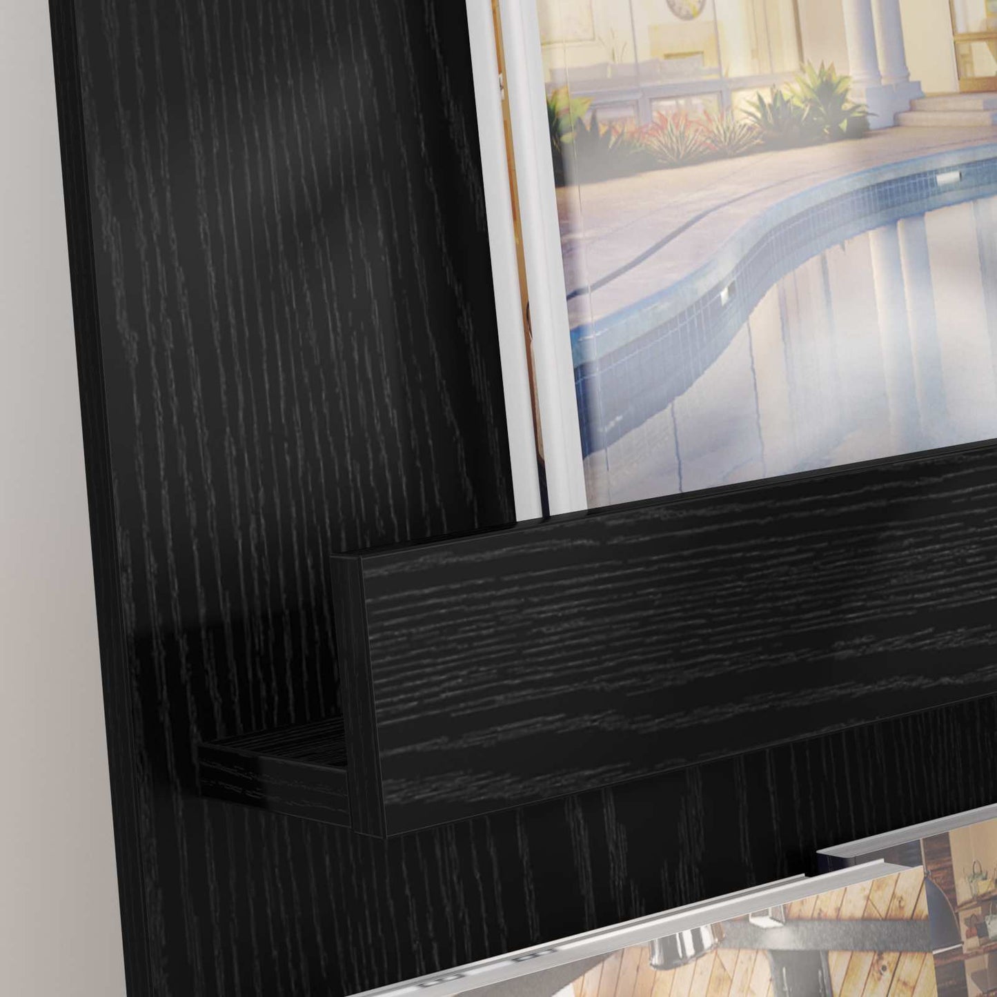 Magazine Rack Black Oak 43 x 11 x 102 cm Engineered Wood