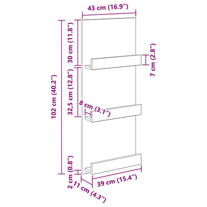 Magazine Rack Smoked Oak 43 x 11 x 102 cm Engineered Wood