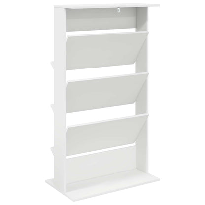 Magazine Rack White 70 x 41 x 126 cm Engineered Wood