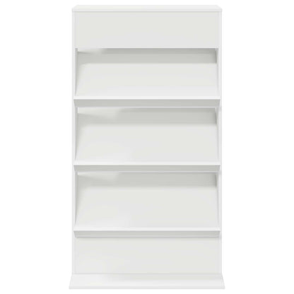 Magazine Rack White 70 x 41 x 126 cm Engineered Wood