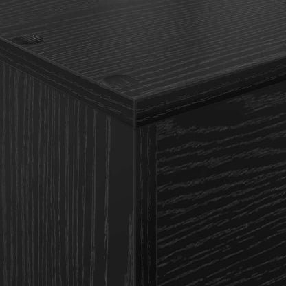 Magazine Rack Black Oak 70 x 41 x 126 cm Engineered Wood