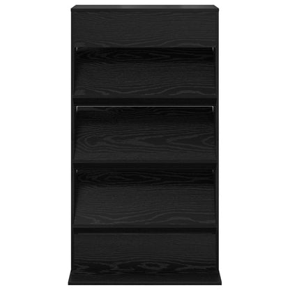 Magazine Rack Black Oak 70 x 41 x 126 cm Engineered Wood