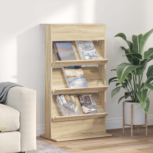 Magazine Rack Sonoma Oak 70 x 41 x 126 cm Engineered Wood