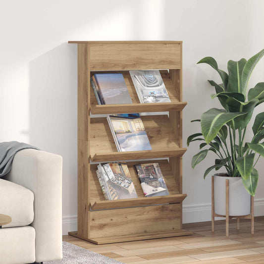 Magazine Rack Artisan Oak 70 x 41 x 126 cm Engineered Wood