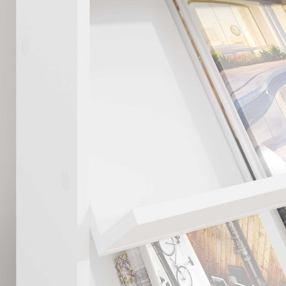 Magazine Rack with Shelf White 70 x 41 x 96 cm Engineered Wood