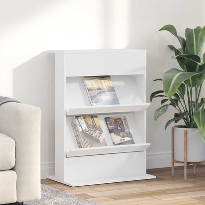 Magazine Rack White 70 x 41 x 96 cm Engineered Wood