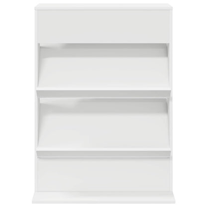 Magazine Rack with Shelf White 70 x 41 x 96 cm Engineered Wood