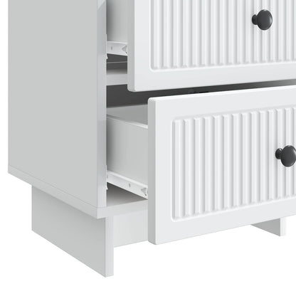 Bedside Cabinet White 43 x 34.5 x 47.5 cm Engineered Wood