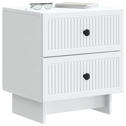 Bedside Cabinet White 43 x 34.5 x 47.5 cm Engineered Wood